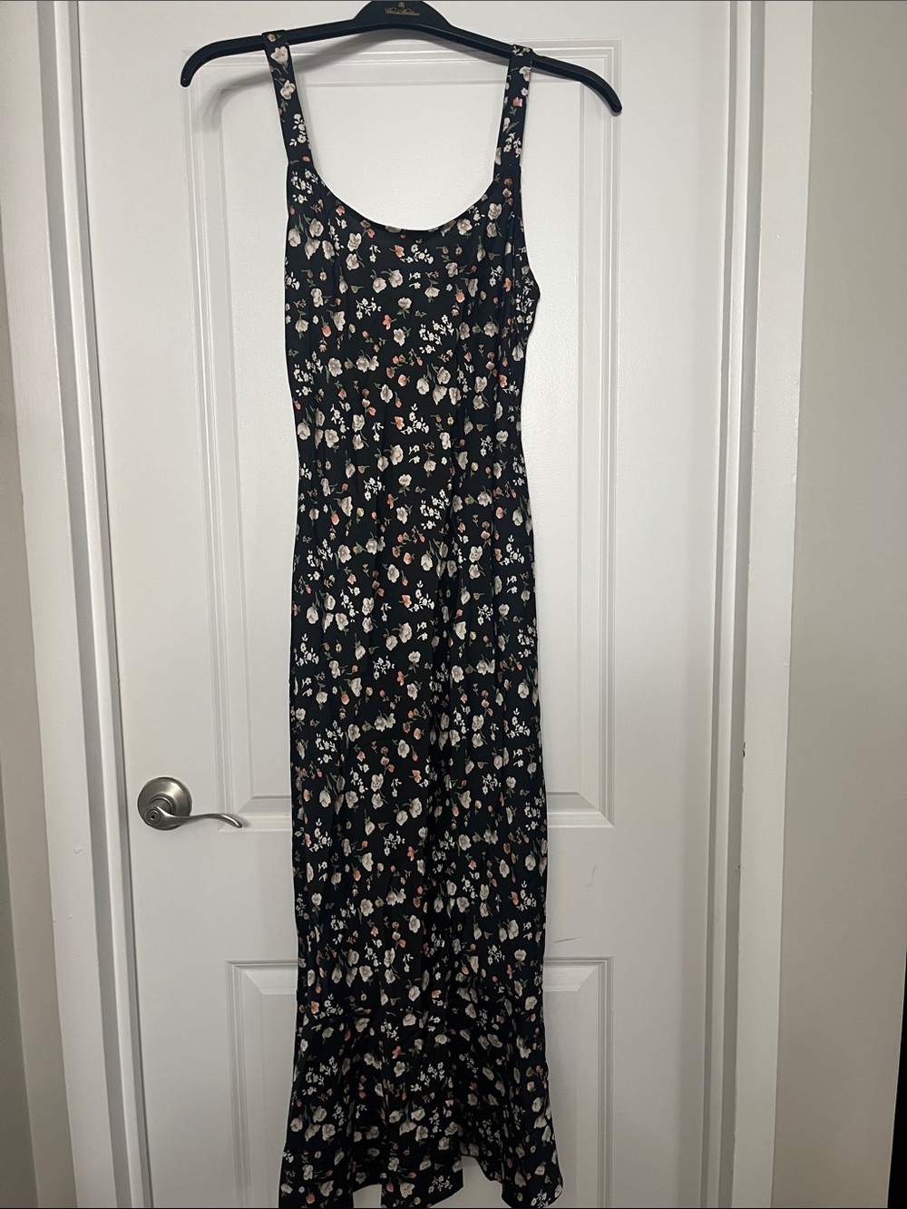 Source Unknown Black Maxi Dress with Floral Print